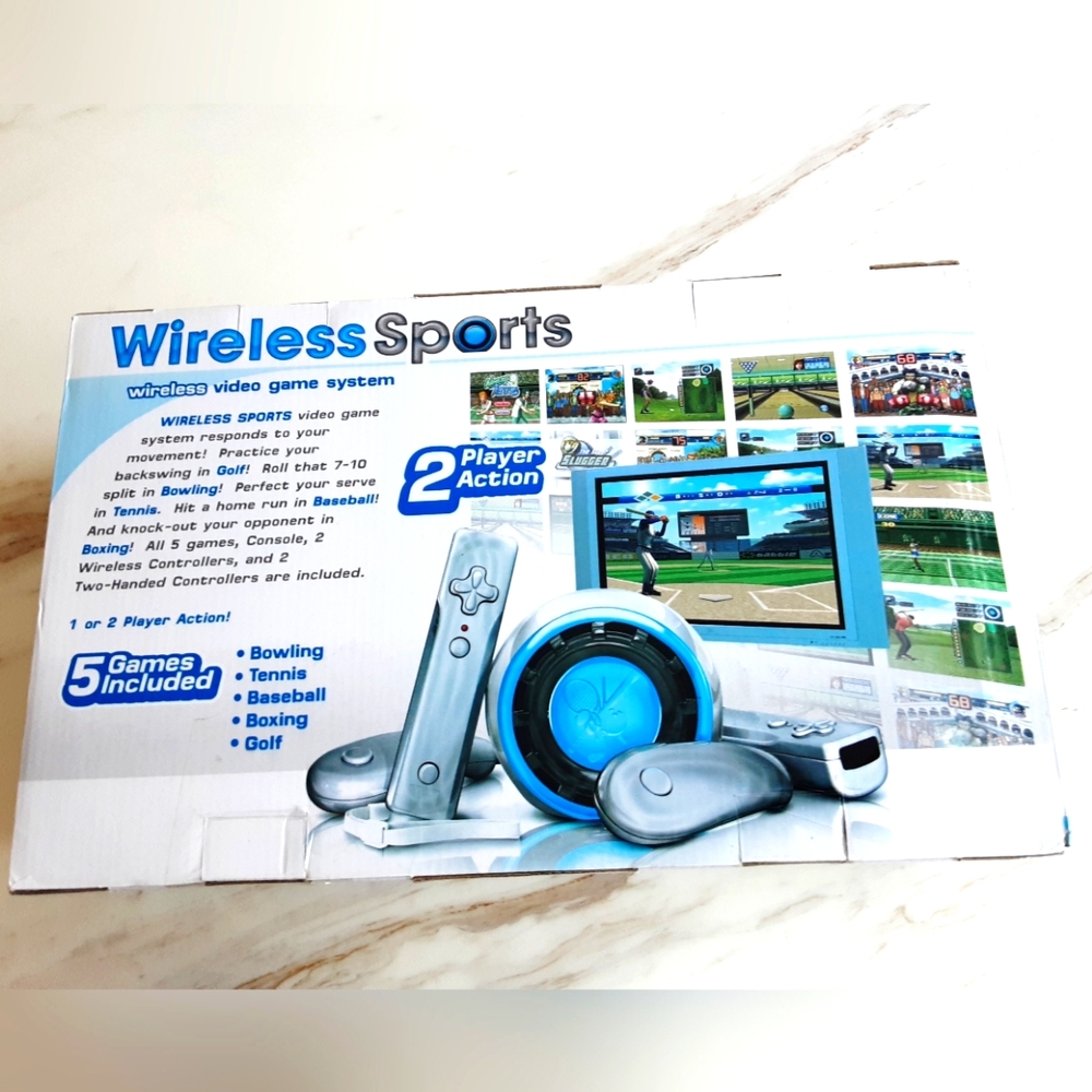 Wireless Sports Video Game System with 5 Games - NWOT